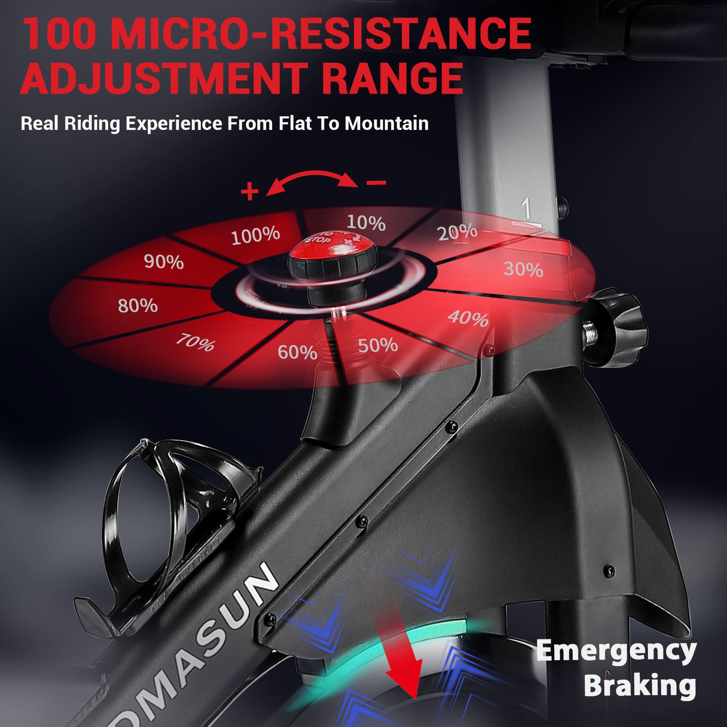 DMASUN Magnetic Resistance/Brake Pad Exercise Bike, Indoor Cycling Bike Stationary, Cycle Bike with Comfortable Seat Cushion, Digital Display with Pulse, Pad Holder