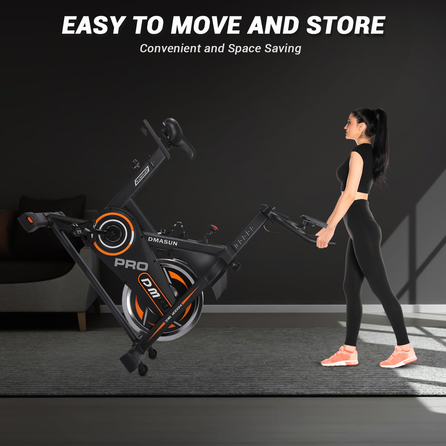 DMASUN Magnetic Resistance Exercise Bike, Indoor Cycling Bike Stationary, Cycle Bike with Comfortable Seat Cushion, Digital Display with Pulse