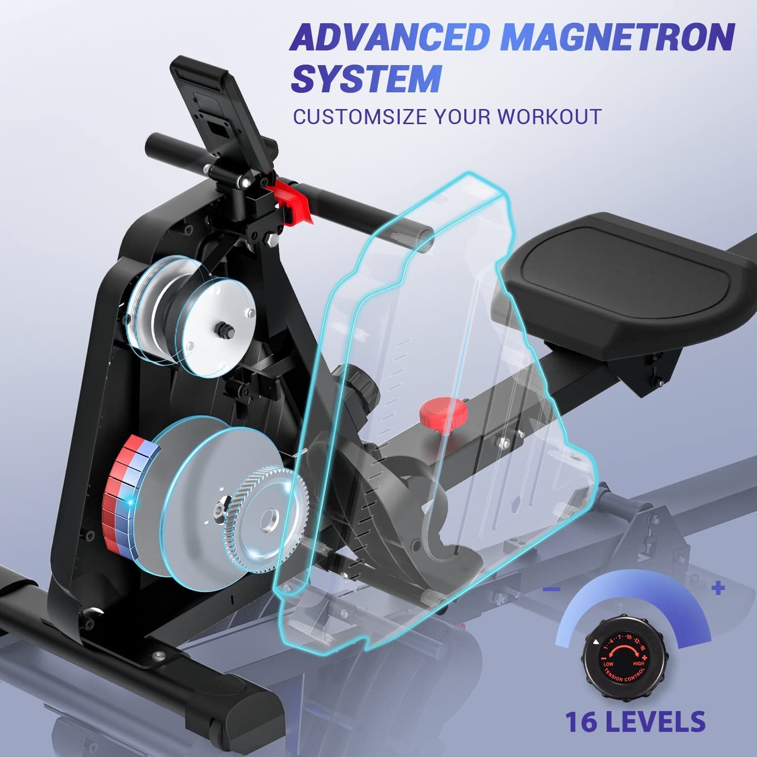 Magnetic Row Rowing Machine Rower 16 Levels Cardio Home Gym