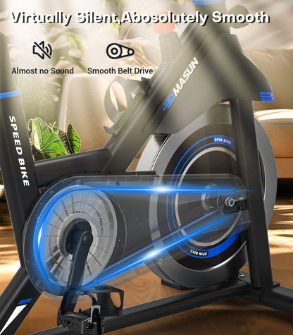 DMASUN Exercise Bike, Indoor Cycling Bike Stationary, Cycle Bike with Comfortable Seat Cushion, Digital Display with Pulse