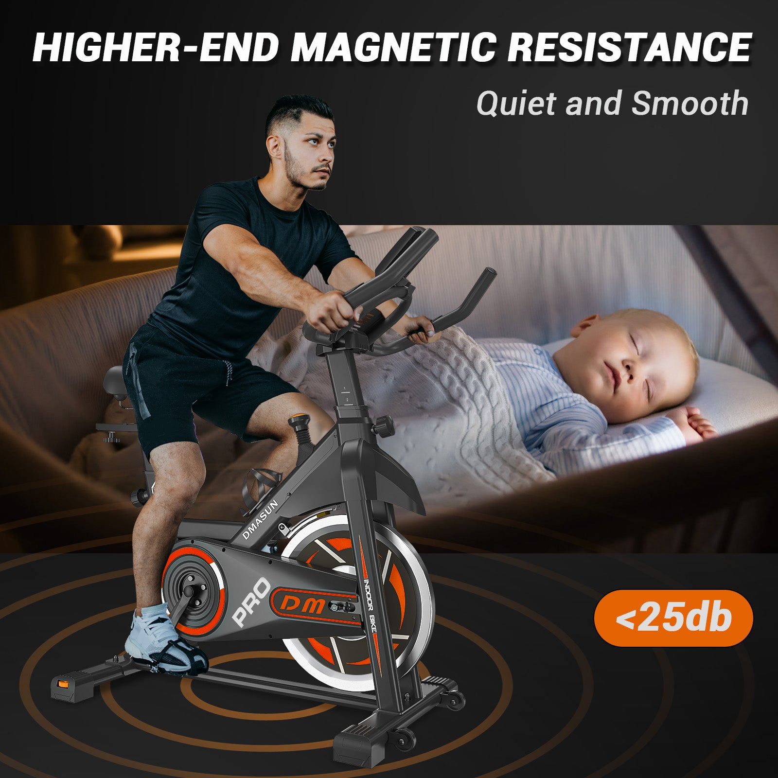 DMASUN Magnetic Resistance Exercise Bike Indoor Cycling Bike