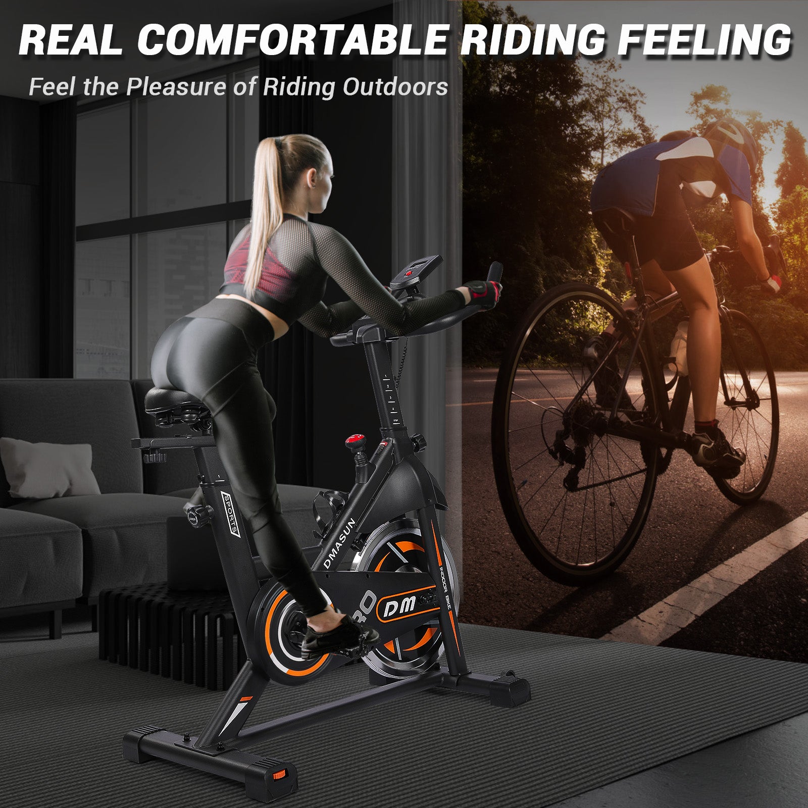 Exercise Bike, DMASUN Magnetic Resistance Pro Indoor Cycling Bike 350lbs Weight