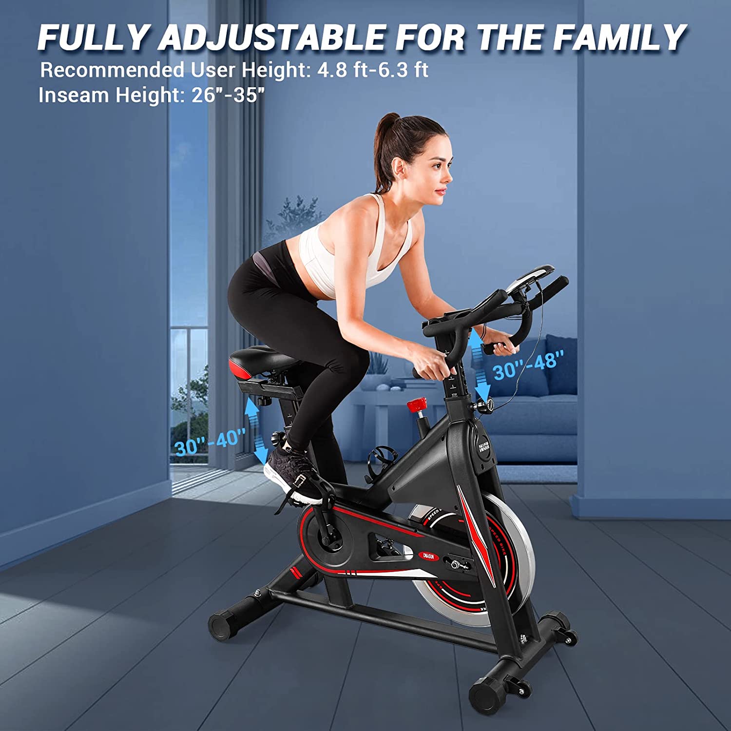 Magnetic Resistance Speed Bike Stationary MaxKare Magnetic Stationary Exercise Bike, 320lbs Capacity, 100