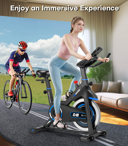 DMASUN Exercise Bike, Indoor Cycling Bike Stationary, Cycle Bike with Comfortable Seat Cushion, Digital Display with Pulse